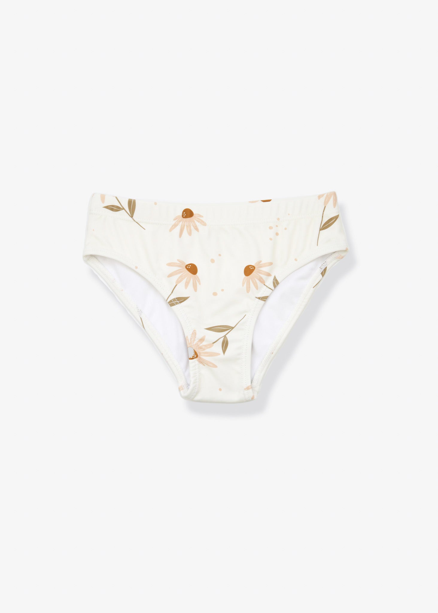 Girls swim bottom Viola coconut print – front view