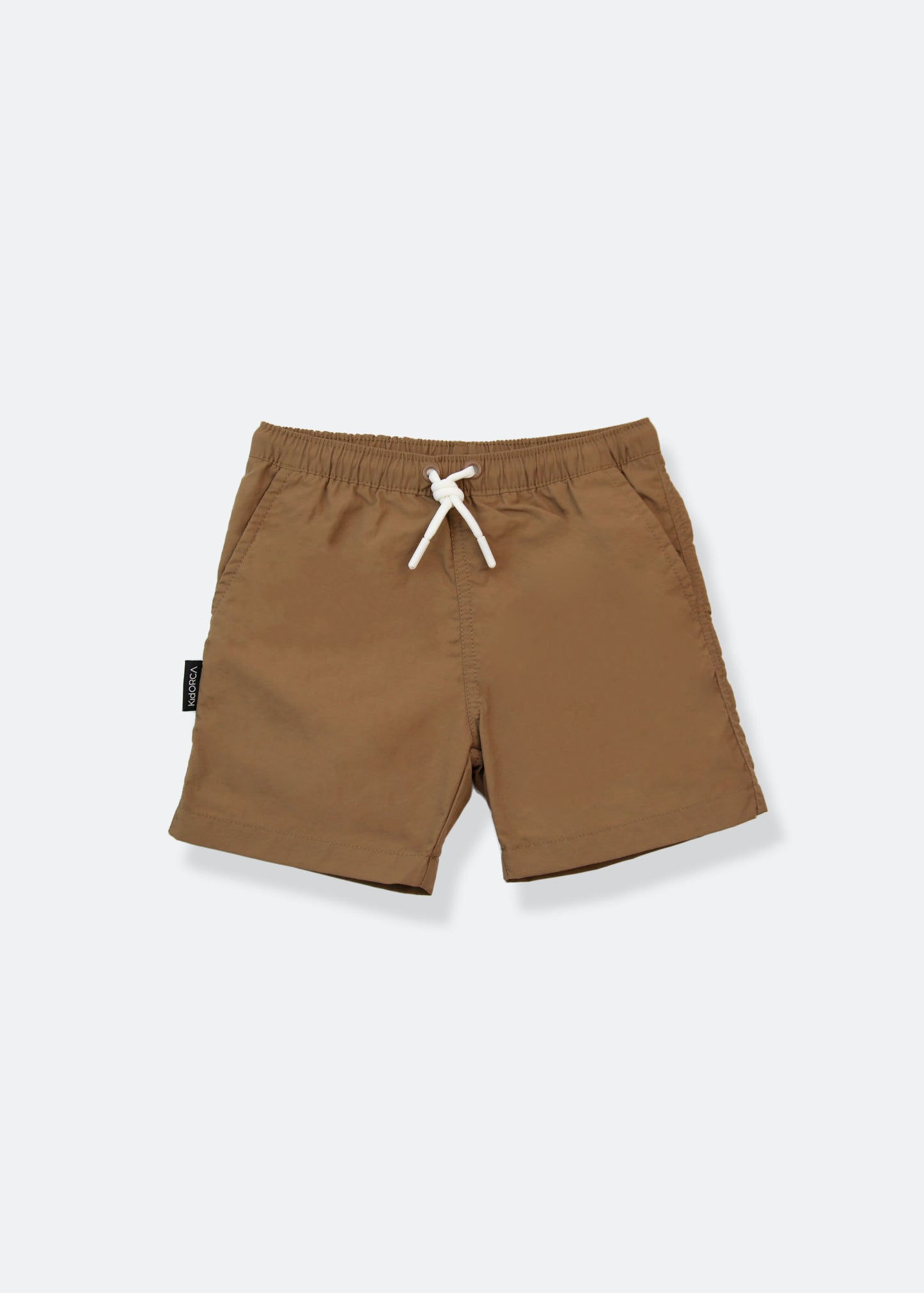 Boys swim trunks in mocha – front view