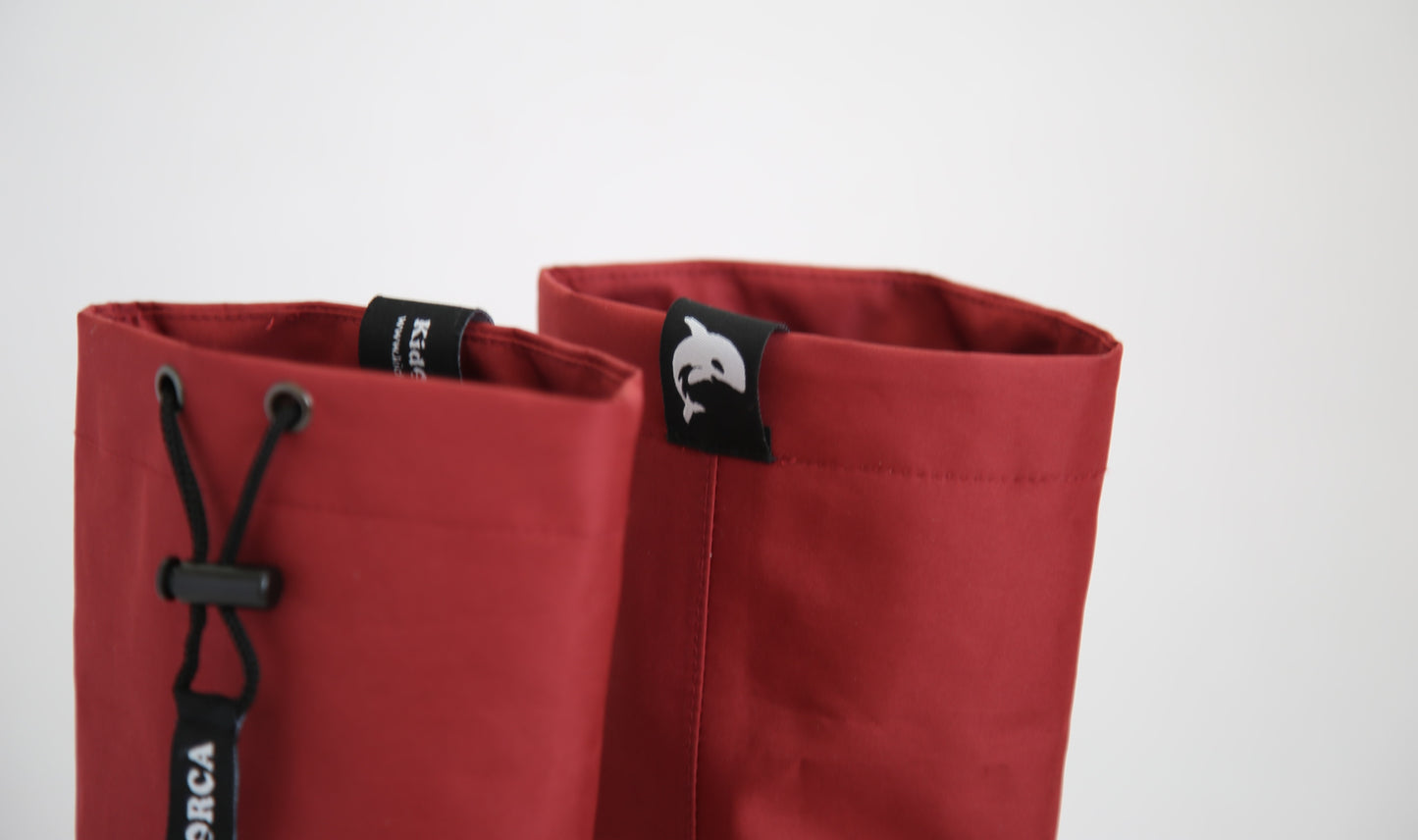 Easy pull-on handle detail – merlot rain boots waders