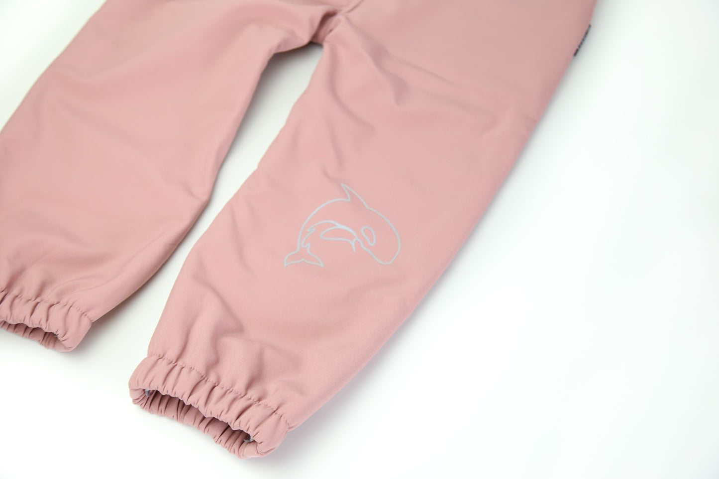 Wrist cuffs and ankle hem detail – ash-rose softshell play suit