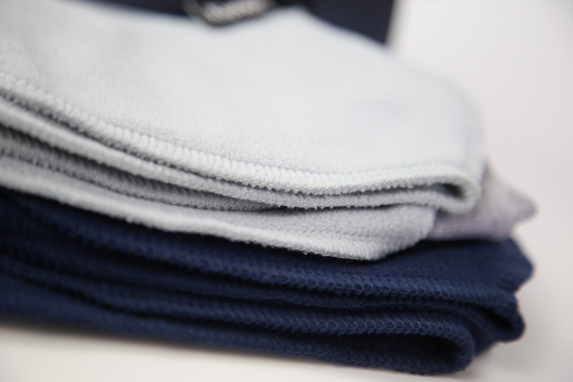 Close-up of fleece sock fabric texture – soft and plush