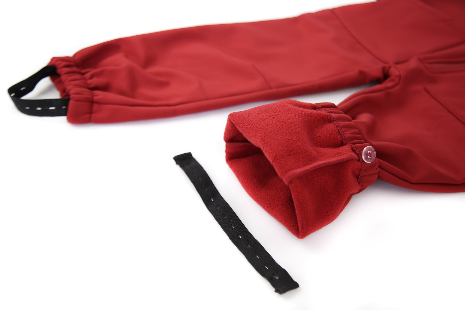 Adjustable straps and full zip detail – merlot softshell play suit