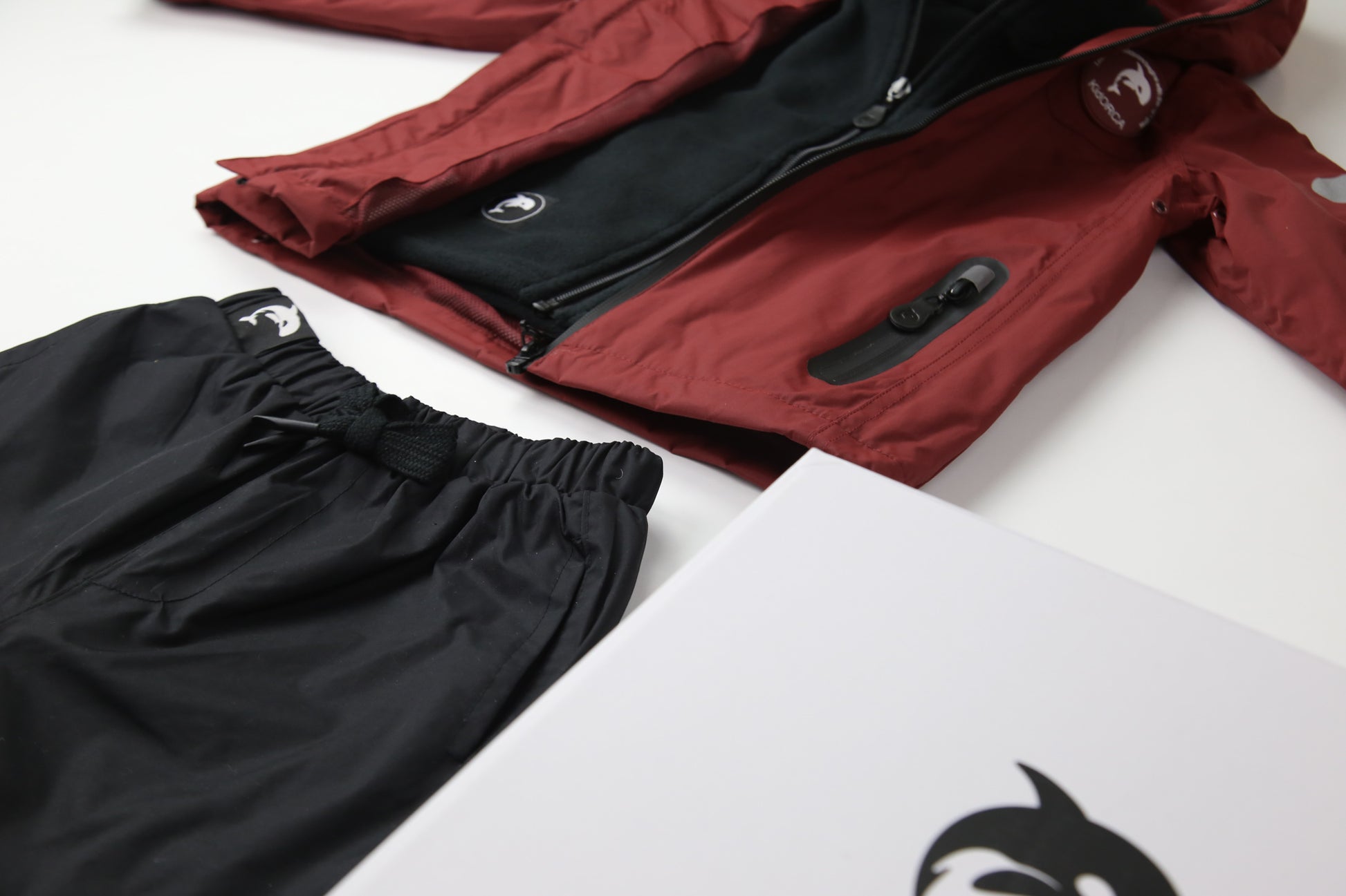 Close-up of soft black fleece fabric – kids jacket