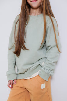 Kids Sweatshirt- Organic French Terry Cotton  – Sage