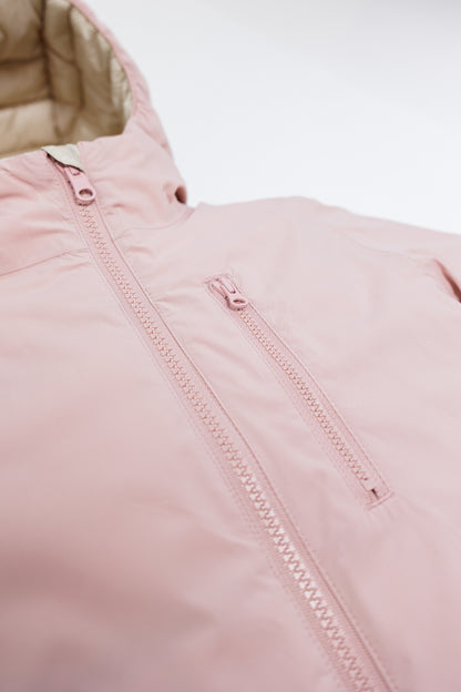 Kids Puffer Jacket - Porteau Reversible Waterproof - Fall/Winter - Dusty Rose