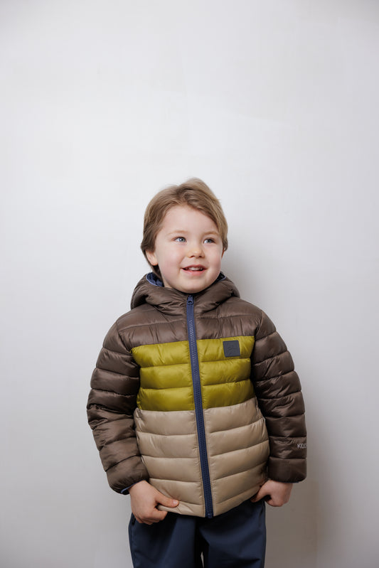 Kids Puffer Jacket - Porteau Reversible Waterproof - Fall/Winter - Ombre Blue