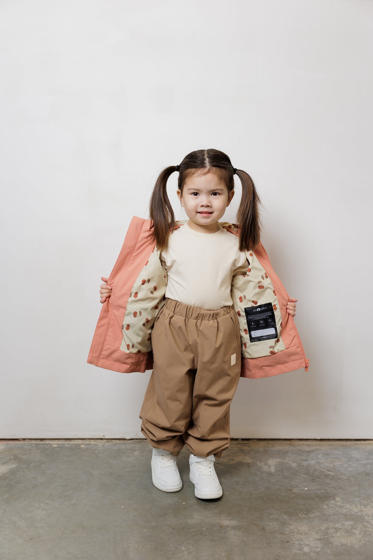 Kids Rain Pants - TOFINO Waterproof Breathable Technical - Portabella / Cherry