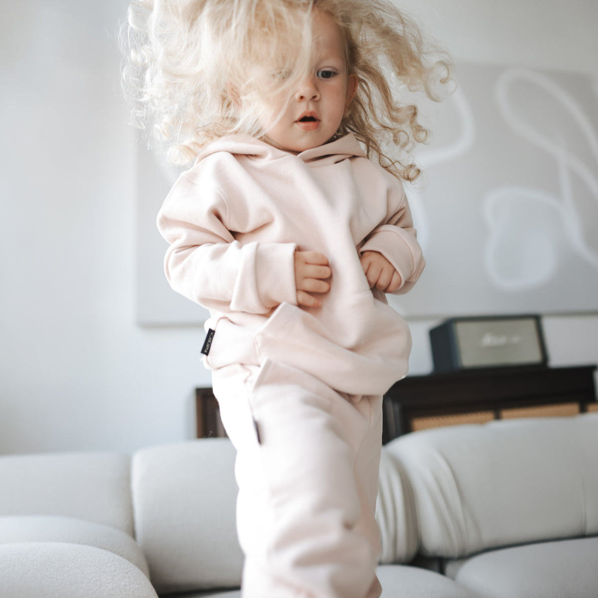 Kids Hoodie - Organic French Terry Cotton – Pale Rose
