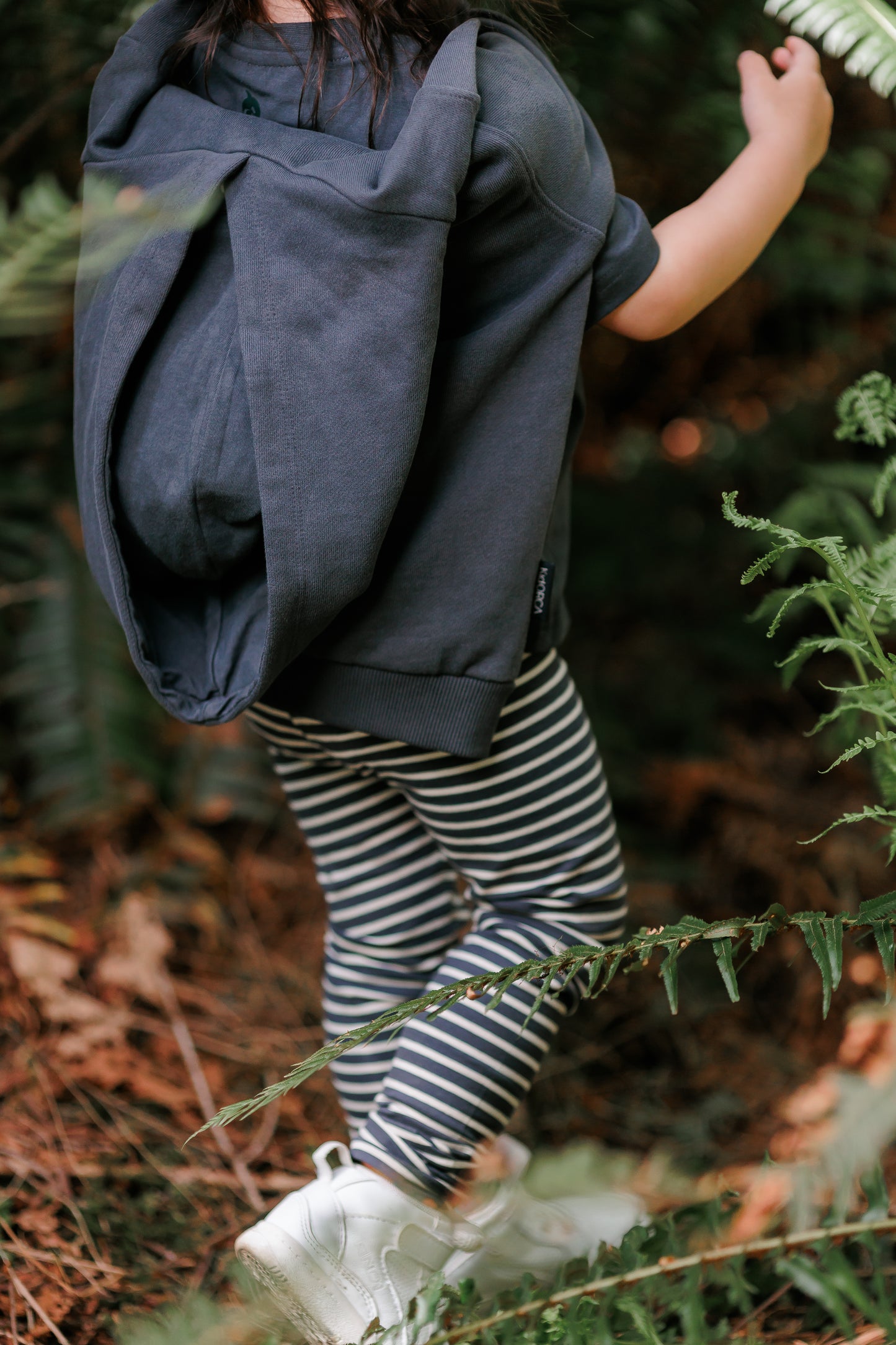 Kids Leggings – Organic Cotton – Stripe/Lava