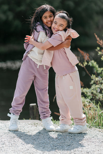 Kids Sweatpants -  Organic French Terry Cotton  – Pale Rose