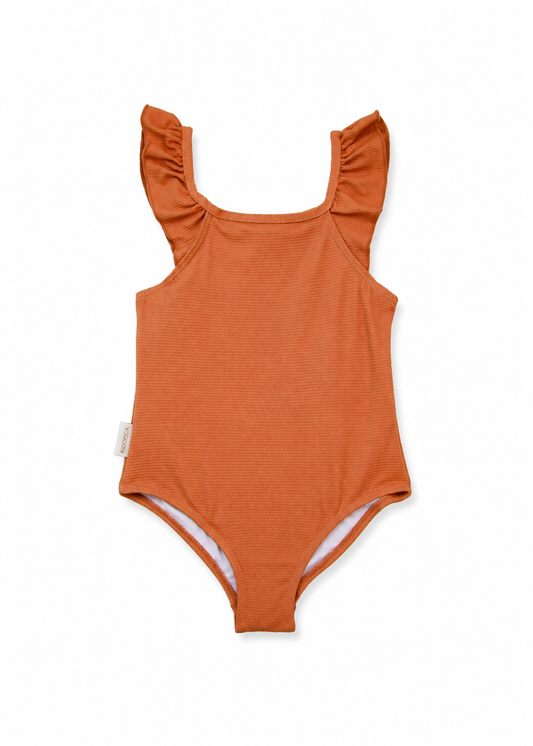 Girls’ UPF 50+ Textured Ruffle One-Piece Swimsuit - Hazel