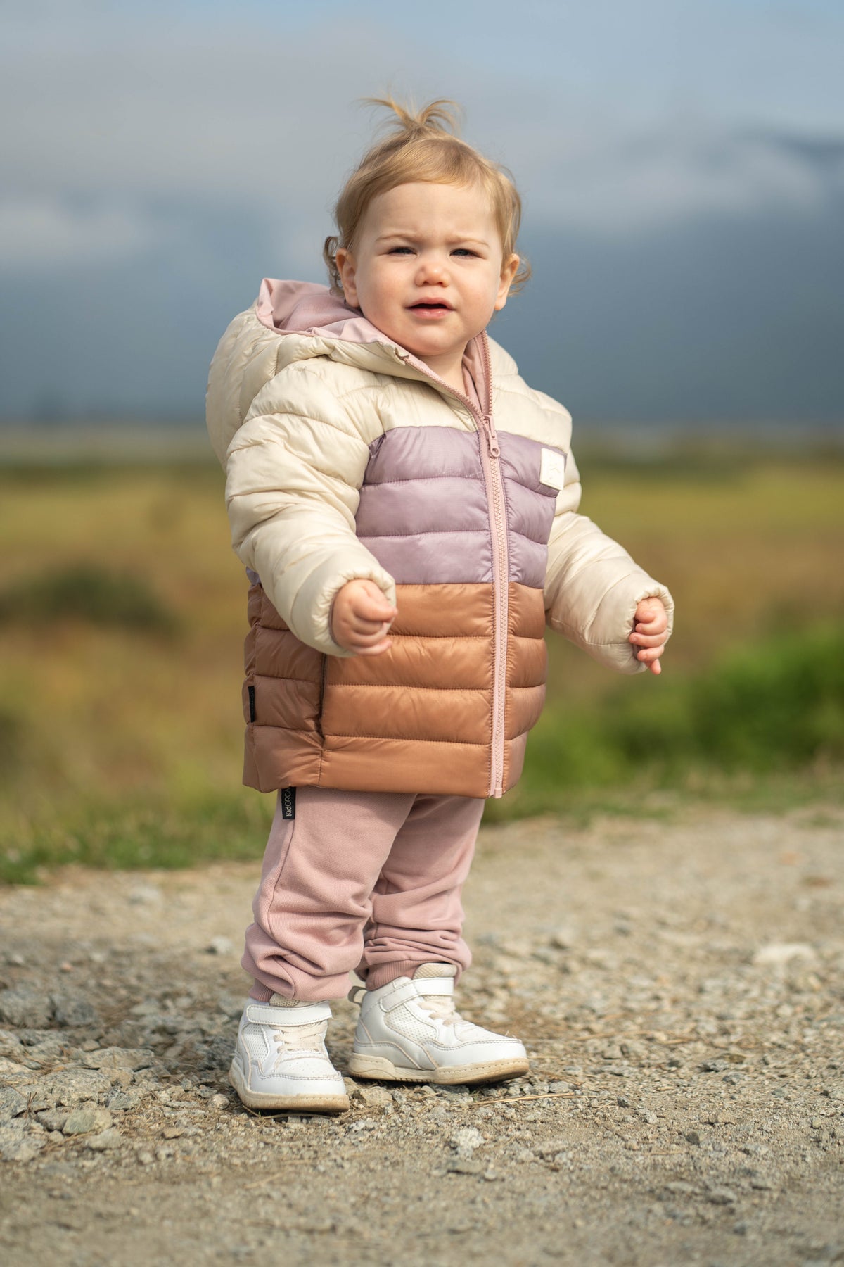 Kids Puffer Jacket - Porteau Reversible Waterproof - Fall/Winter - Dusty Rose