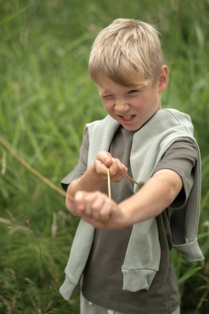 Kids T-Shirt- Organic Cotton – Dusty Olive