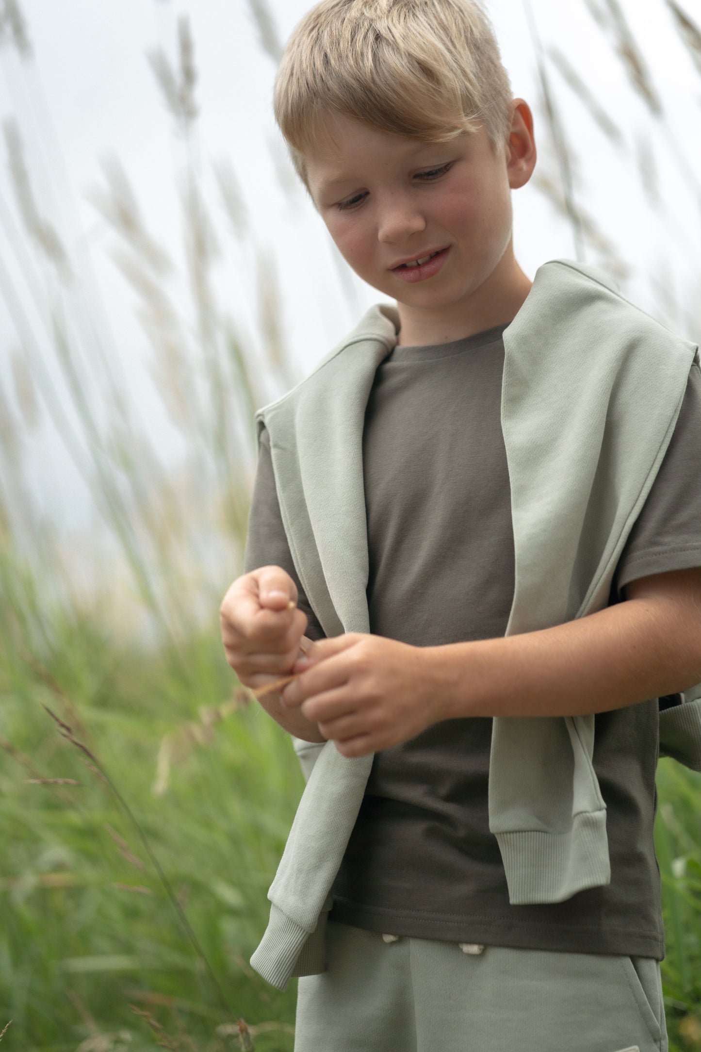 Kids T-Shirt- Organic Cotton – Dusty Olive