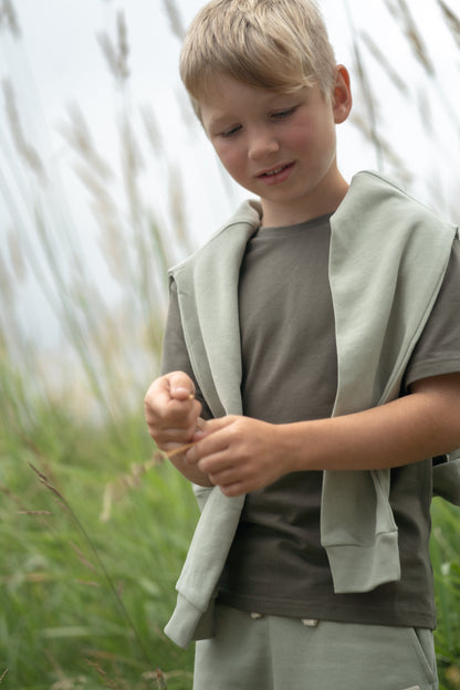 Kids T-Shirt- Organic Cotton – Dusty Olive