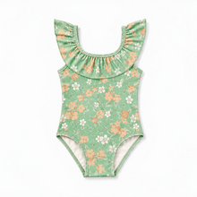 Girls Swimsuit - UPF 50+ Ruffle One-Piece - Evangelina Sage