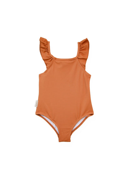 Girls’ UPF 50+ Textured Ruffle One-Piece Swimsuit - Hazel
