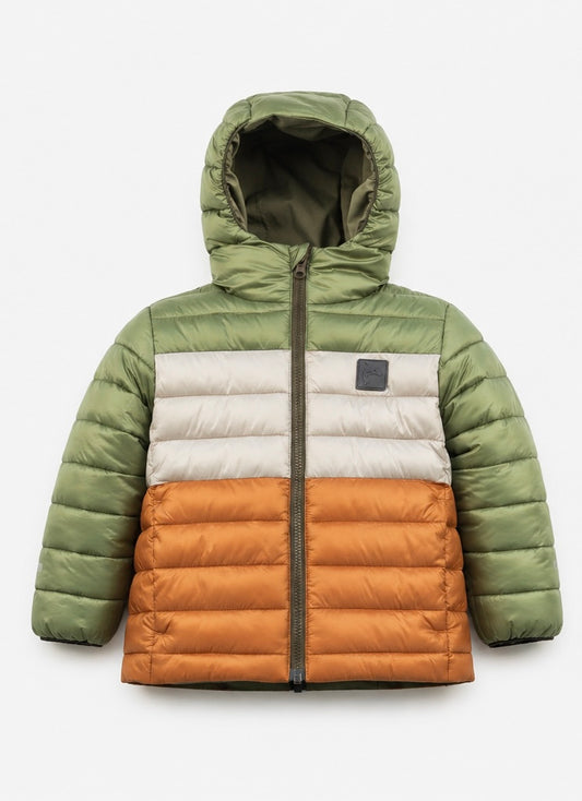 Kids Puffer Jacket - Porteau Reversible Waterproof - Fall/Winter - Dusty Olive
