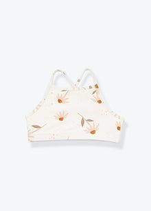 Girls swim top Viola coconut print – front view
