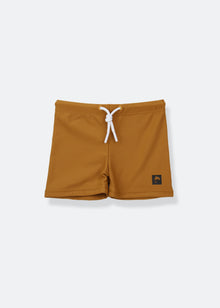 Girls swim boardie shorts ginger – front view