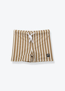 Swim Boardie Shorts _ Stripe / Khaki