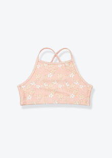 Girls swim top Evangelina Tuscany print – front view