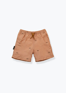 Boys swim trunks palm print Tuscany – front view