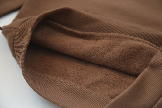 Close-up of french terry fabric and hood detail – fjord kids hoodie