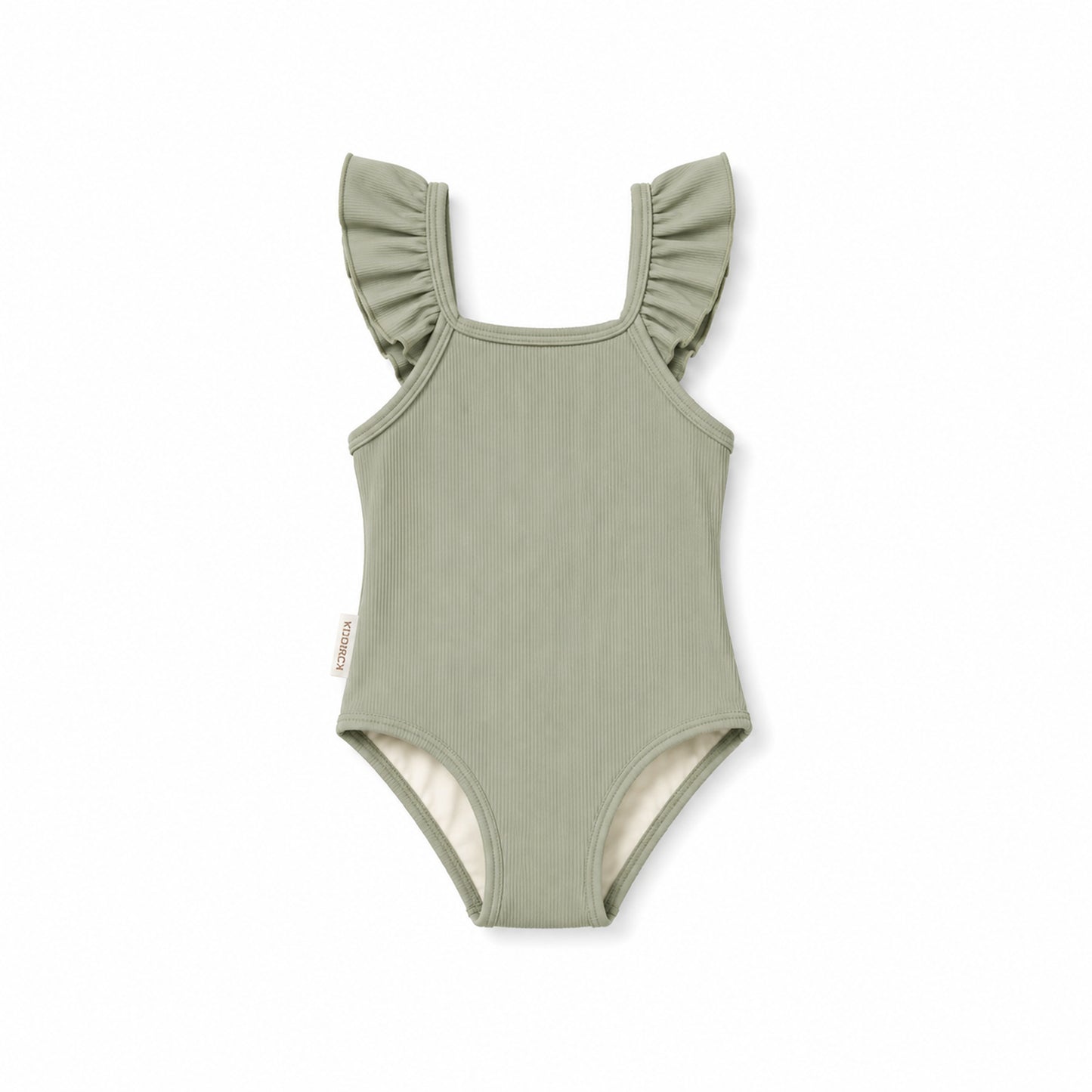 UPF 50+ Textured Ruffle One-Piece Swimsuit - Sage