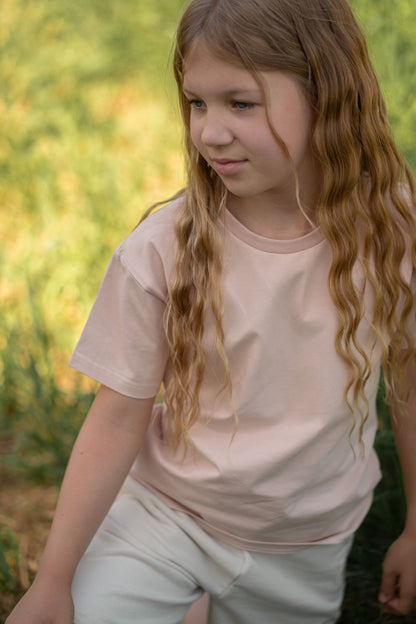 Kids T-Shirt- Organic Cotton – Pale Rose