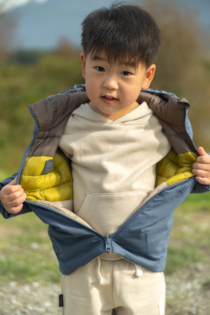 Kids Puffer Jacket - Porteau Reversible Waterproof - Fall/Winter - Ombre Blue