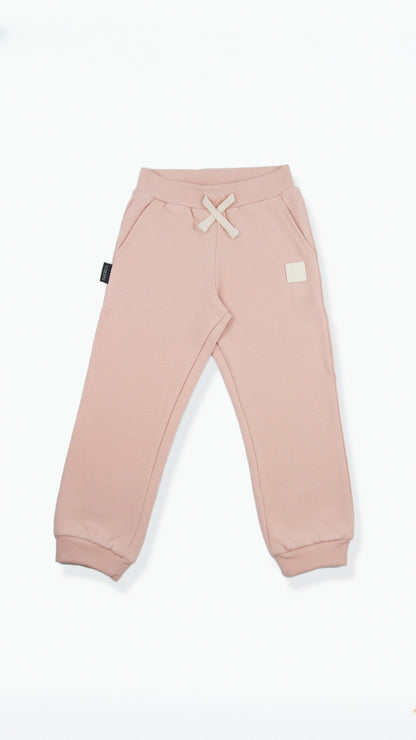 Kids Sweatpants -  Organic French Terry Cotton  – Pale Rose