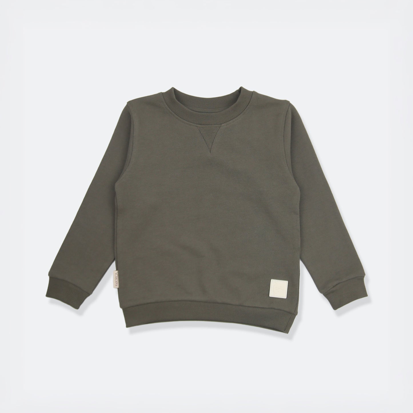 Kids Sweatshirt- Organic French Terry Cotton – Dusty Olive