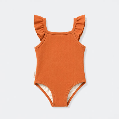 Girls’ UPF 50+ Textured Ruffle One-Piece Swimsuit - Hazel