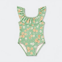 Girls Swimsuit - UPF 50+ Ruffle One-Piece - Evangelina Sage