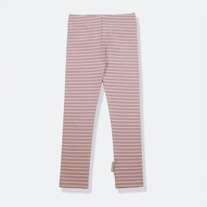 Kids Leggings – Organic Cotton  – Stripe/Mauve