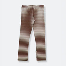 Kids Leggings – Organic Cotton – Stripe/Mocha