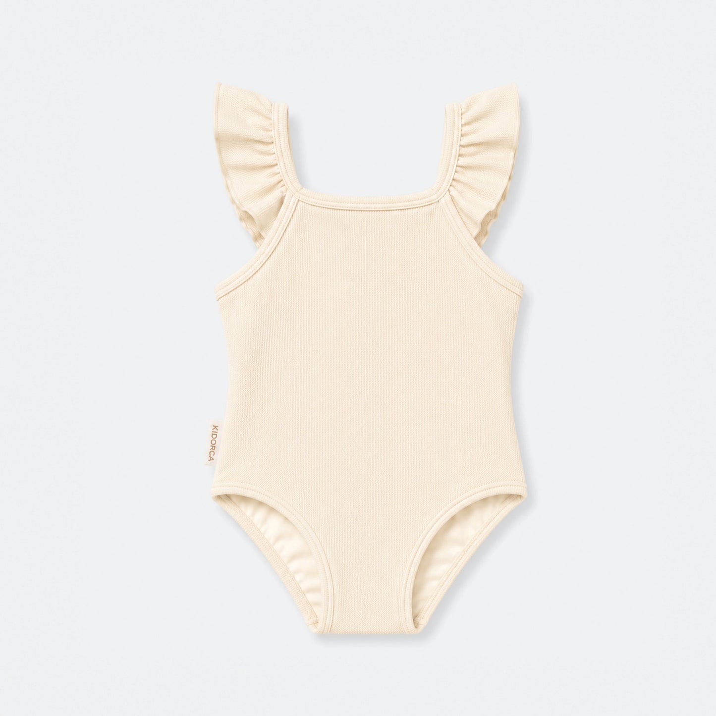 Girls UPF50+ Ruffle Swimsuit  – Almond