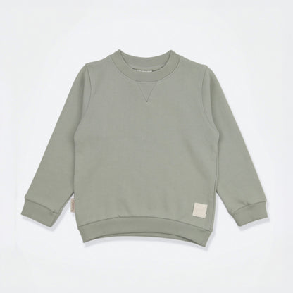 Kids Sweatshirt- Organic French Terry Cotton  – Sage