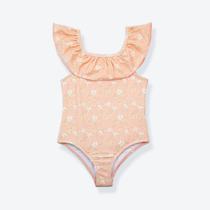 Girls Swimsuit - UPF 50+ Ruffle One-Piece - Evangelina Tuscany