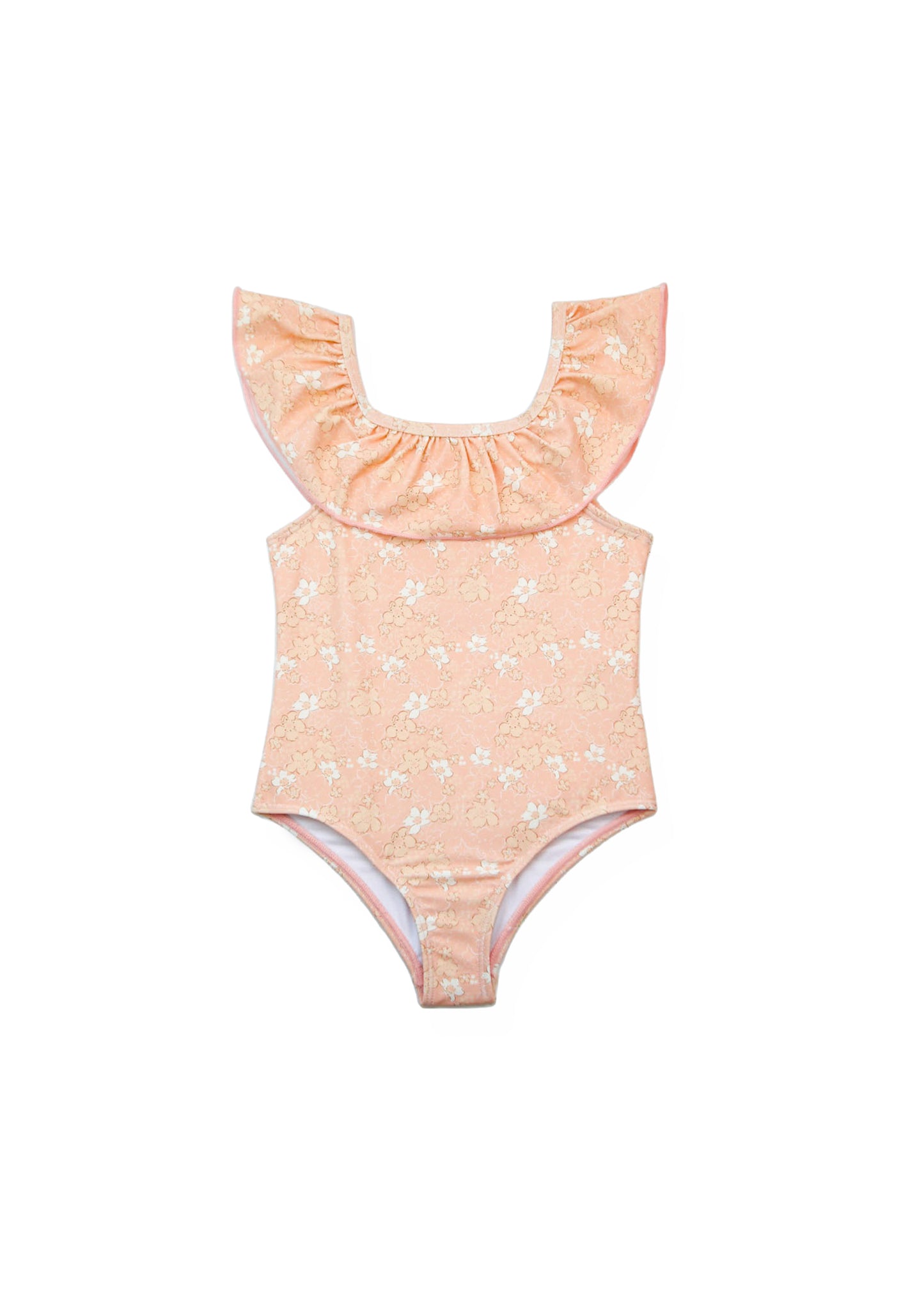 Girls' UPF 50+ Ruffle One-Piece Swimsuit - Evangelina Tuscany