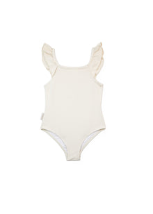 Girls UPF50+ Ruffle Swimsuit  – Almond