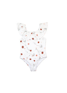 Girls UPF50+ Ruffle Swimsuit  – Lalliana Coconut
