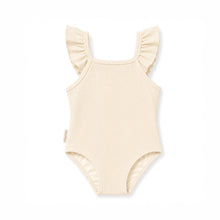 Girls UPF50+ Ruffle Swimsuit  – Almond