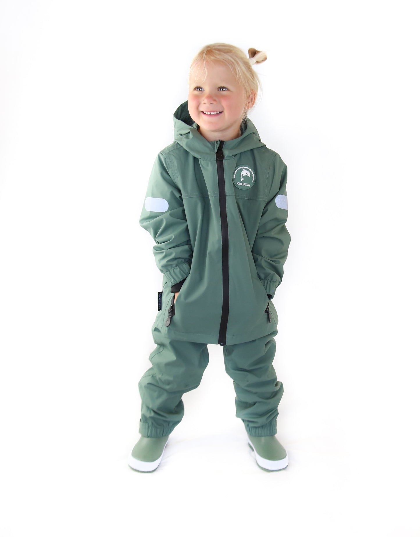 KidORCA Kids Rain Jacket _ Olive _ Model 2022