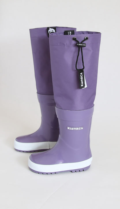 KidORCA Kids Rain Boots with Above Knee Waders _ Grape