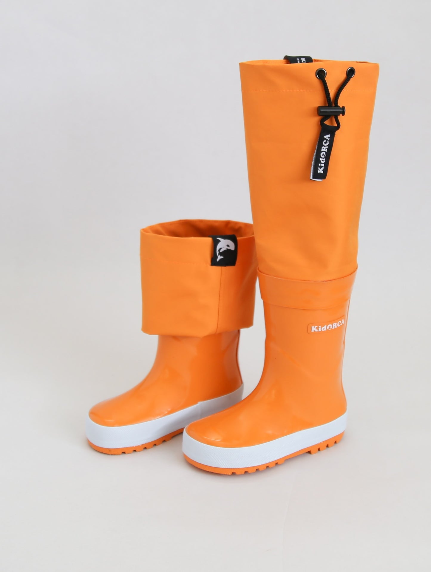 KidORCA Kids Rain Boots with Above Knee Waders _ Cheddar