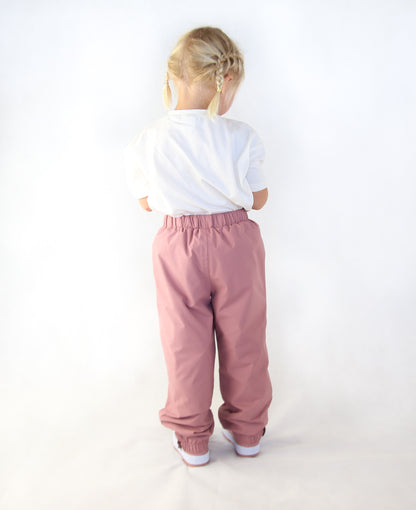 KidORCA Kids Rain Pants Hard Shell Waterproof _ Ash Rose