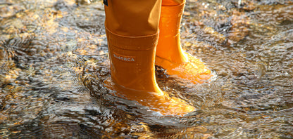 KidORCA Kids Rain Boots with Above Knee Waders _ Cheddar