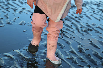 KidORCA Kids Rain Boots with Above Knee Waders _ Coral